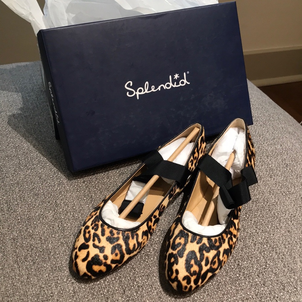 Splendid Leopard print Renee II Wrap Ballet Flats